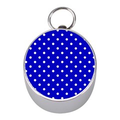 1950 Blue White Dots Mini Silver Compasses by SomethingForEveryone