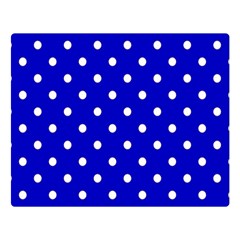 1950 Blue White Dots Double Sided Flano Blanket (large)  by SomethingForEveryone