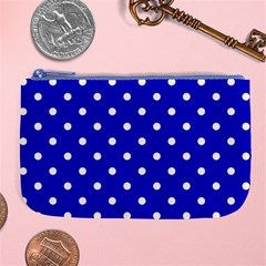 1950 Blue White Dots Large Coin Purse by SomethingForEveryone