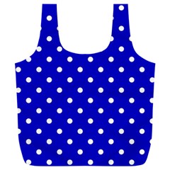 1950 Blue White Dots Full Print Recycle Bag (xxl) by SomethingForEveryone