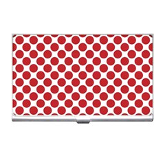 White W Red Dots Business Card Holder by SomethingForEveryone