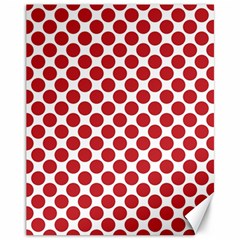 White W Red Dots Canvas 11  X 14  by SomethingForEveryone