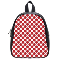 White W Red Dots School Bag (small) by SomethingForEveryone