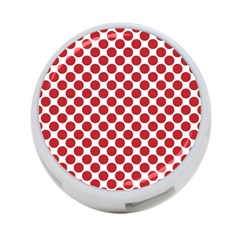 White W Red Dots 4-port Usb Hub (two Sides) by SomethingForEveryone