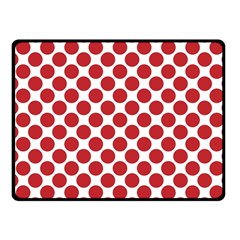 White W Red Dots Fleece Blanket (small) by SomethingForEveryone