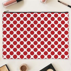 White W Red Dots Cosmetic Bag (xxxl) by SomethingForEveryone