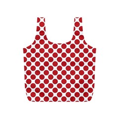 White W Red Dots Full Print Recycle Bag (s) by SomethingForEveryone