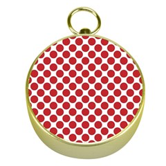 White W Red Dots Gold Compasses by SomethingForEveryone