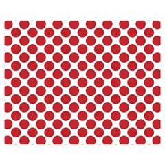 White W Red Dots Double Sided Flano Blanket (medium)  by SomethingForEveryone