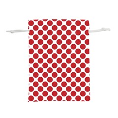 White W Red Dots Lightweight Drawstring Pouch (m)