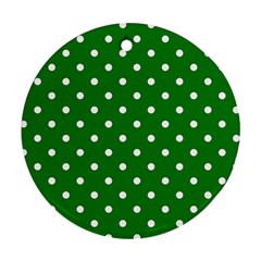 1950 Green White Dots Ornament (round) by SomethingForEveryone