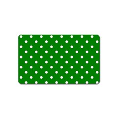 1950 Green White Dots Magnet (name Card) by SomethingForEveryone