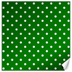 1950 Green White Dots Canvas 12  X 12  by SomethingForEveryone