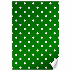 1950 Green White Dots Canvas 12  X 18  by SomethingForEveryone