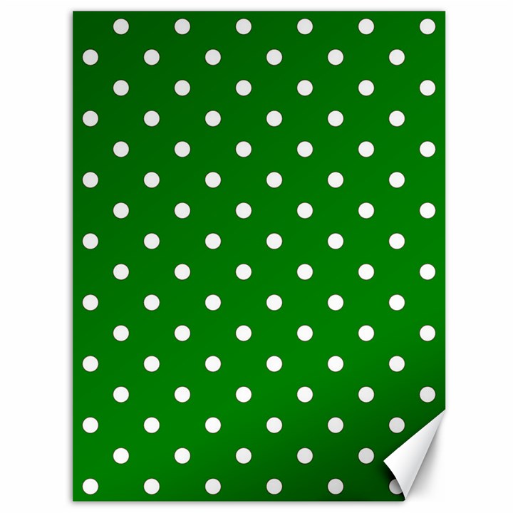 1950 Green White Dots Canvas 36  x 48 