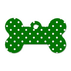 1950 Green White Dots Dog Tag Bone (one Side) by SomethingForEveryone