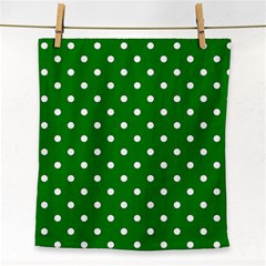 1950 Green White Dots Face Towel by SomethingForEveryone