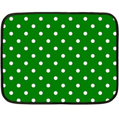 1950 Green White Dots Double Sided Fleece Blanket (mini)  by SomethingForEveryone