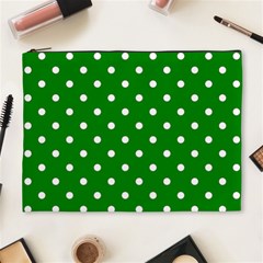 1950 Green White Dots Cosmetic Bag (xl) by SomethingForEveryone