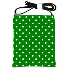 1950 Green White Dots Shoulder Sling Bag by SomethingForEveryone