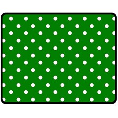 1950 Green White Dots Fleece Blanket (medium) 