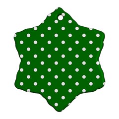 1950 Green White Dots Ornament (snowflake)