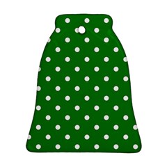 1950 Green White Dots Ornament (bell)