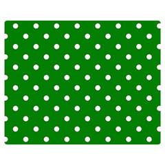 1950 Green White Dots Double Sided Flano Blanket (medium)  by SomethingForEveryone