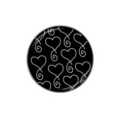 White Outlined Hearts Hat Clip Ball Marker (10 Pack) by SomethingForEveryone