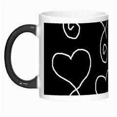 White Outlined Hearts Morph Mugs by SomethingForEveryone