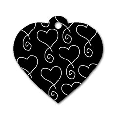 White Outlined Hearts Dog Tag Heart (one Side) by SomethingForEveryone