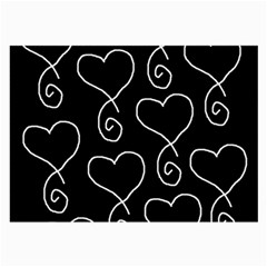 White Outlined Hearts Large Glasses Cloth (2 Sides) by SomethingForEveryone