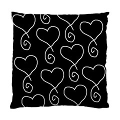 White Outlined Hearts Standard Cushion Case (two Sides) by SomethingForEveryone