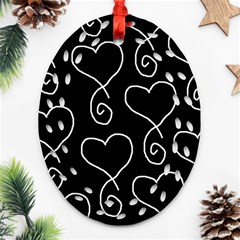 White Outlined Hearts Ornament (oval Filigree) by SomethingForEveryone