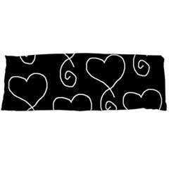 White Outlined Hearts Body Pillow Case (dakimakura) by SomethingForEveryone