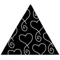 White Outlined Hearts Wooden Puzzle Triangle by SomethingForEveryone