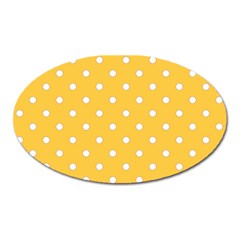 1950 Happy Summer Yellow White Dots Oval Magnet by SomethingForEveryone