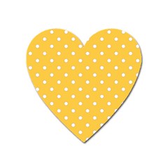 1950 Happy Summer Yellow White Dots Heart Magnet by SomethingForEveryone