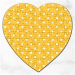 1950 Happy Summer Yellow White Dots Jigsaw Puzzle (Heart) Front