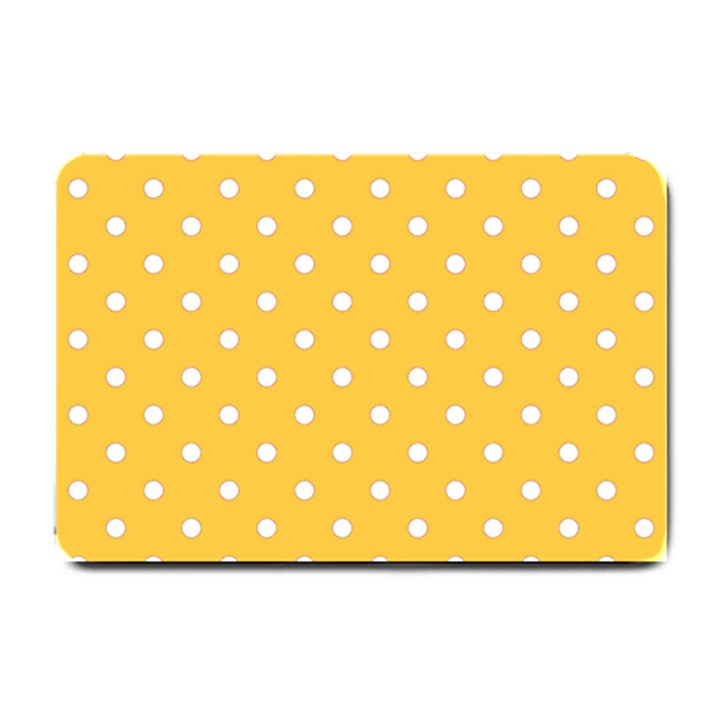 1950 Happy Summer Yellow White Dots Small Doormat 