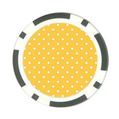 1950 Happy Summer Yellow White Dots Poker Chip Card Guard by SomethingForEveryone