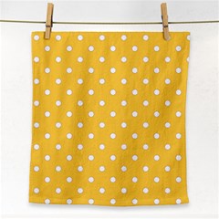 1950 Happy Summer Yellow White Dots Face Towel by SomethingForEveryone