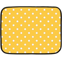 1950 Happy Summer Yellow White Dots Fleece Blanket (mini) by SomethingForEveryone