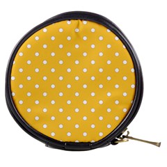 1950 Happy Summer Yellow White Dots Mini Makeup Bag by SomethingForEveryone