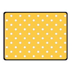 1950 Happy Summer Yellow White Dots Fleece Blanket (small) by SomethingForEveryone