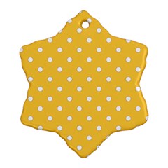 1950 Happy Summer Yellow White Dots Ornament (snowflake) by SomethingForEveryone