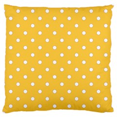 1950 Happy Summer Yellow White Dots Large Cushion Case (one Side) by SomethingForEveryone