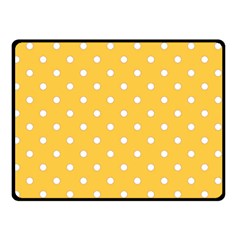 1950 Happy Summer Yellow White Dots Double Sided Fleece Blanket (small)  by SomethingForEveryone