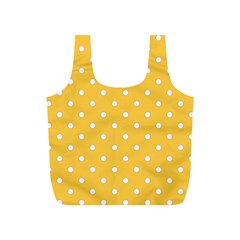 1950 Happy Summer Yellow White Dots Full Print Recycle Bag (s) by SomethingForEveryone