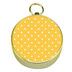 1950 Happy Summer Yellow White Dots Gold Compasses by SomethingForEveryone